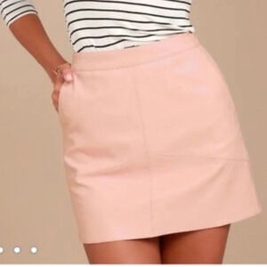 Lulus Harley blush pink vegan leather mini skirt valentines